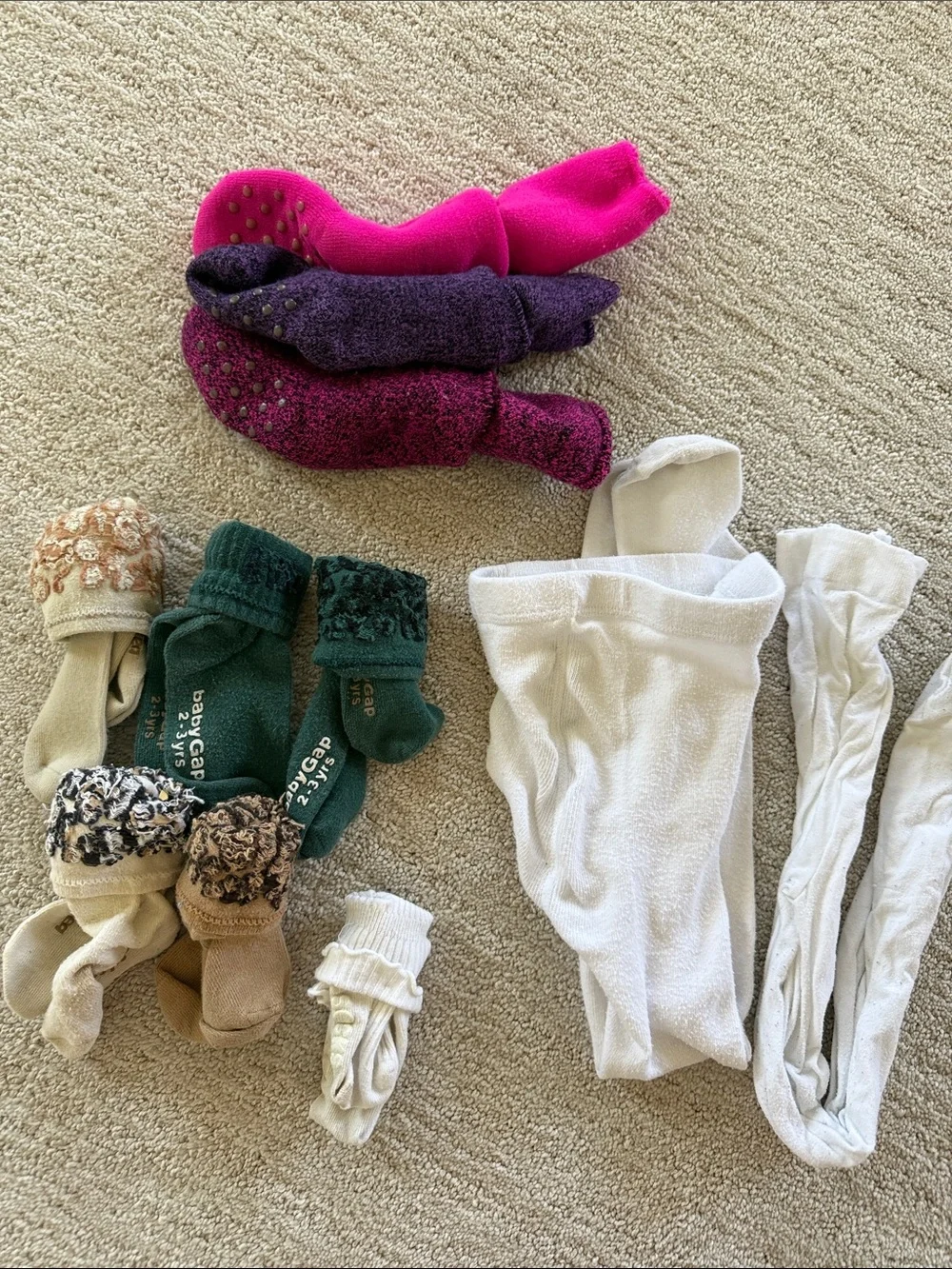 GAP Kids Socks & Tights - Hot Pink, Purple, Green, Beige, White